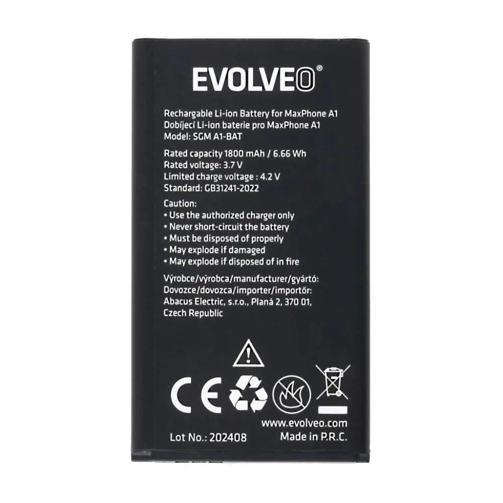 EVOLVEO originální baterie 1800 mAh pro MaxPhone A1