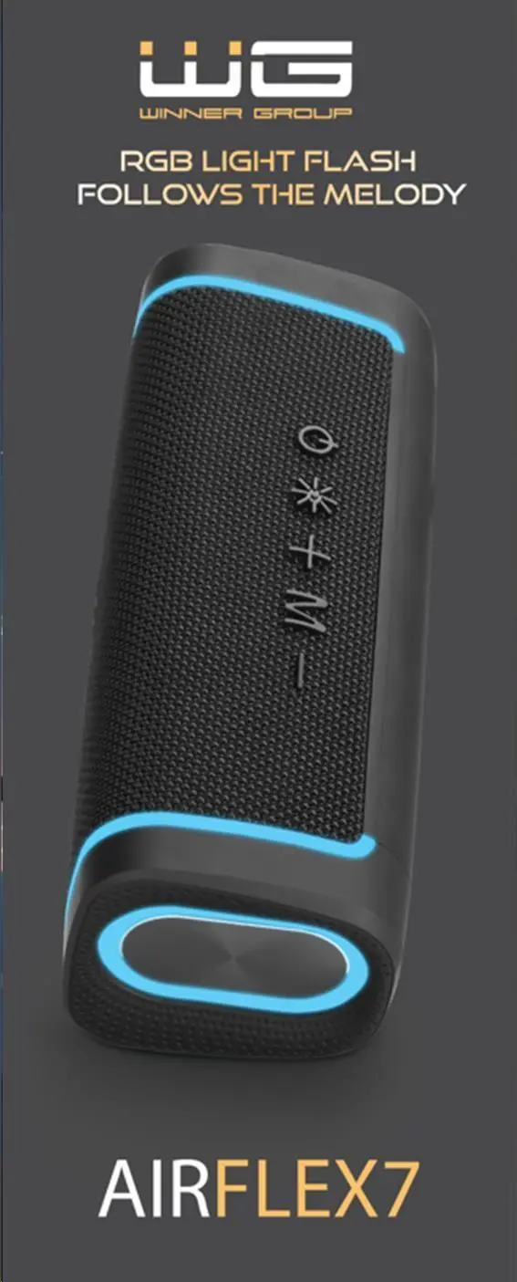 WG - Bluetooth Speaker WG AirFlex7, 10W, TWS, LED, černá