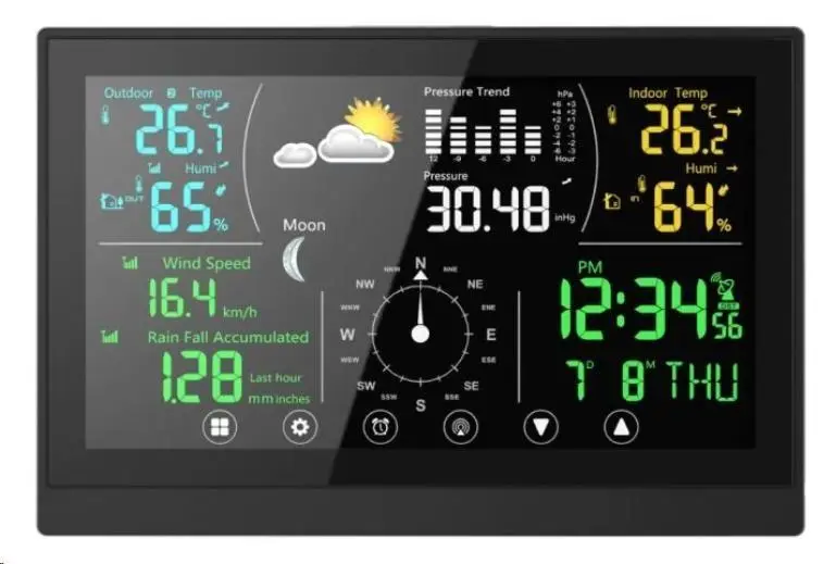 WG - Meteostanice WG1 s dotykovým displejem a příslušenstvím, anemometr, srážkoměr