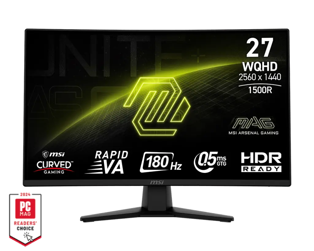 MSI Gaming monitor MAG 274CXF 27" Rapid VA zakřivený/FHD/280Hz/0,5ms/2xHDMI/DP/černá