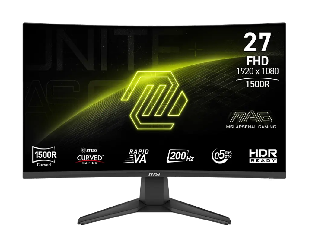 MSI MAG 276CF E20 Gaming monitor 27" zakřivený Rapid VA/FHD/200Hz/0,5ms/2xHDMI/DP/černá