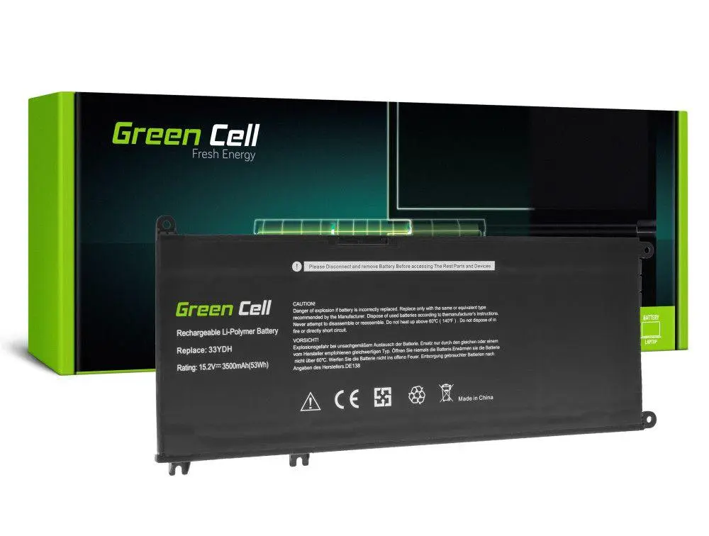 Green Cell Battery 33YDH for Dell Inspiron G3 3579 3779 G5 5587 G7 7588 7577 7773 7778 7779 7786 Latitude 3380 3480 3490 3590