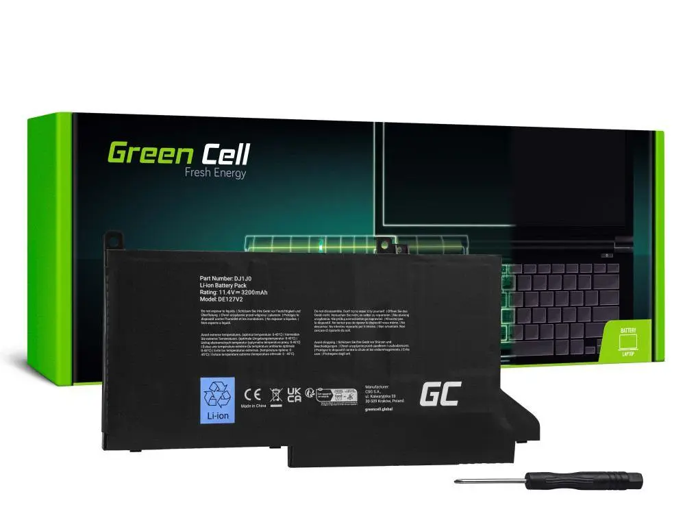 Green Cell Battery DJ1J0 for Dell Latitude 7280 7290 7380 7390 7480 7490