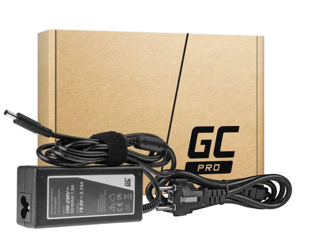 Green Cell PRO Charger / AC Adapter 19.5V 3.34A 65W for Dell Inspiron 15 3543 3558 3559 5552 5558 5559 5568 17 5758 5759
