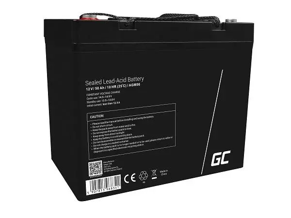 Green Cell AGM VRLA 12V 50Ah maintenance-free battery for boats, scooters, camper vans, wheelchairs, lawnmower