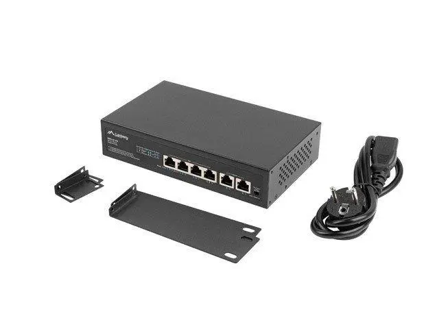 LANBERG SWITCH 4X 100MB POE+/2X 100MB UNMANAGED RACK 10"/19" FAST ETHERNET 60W