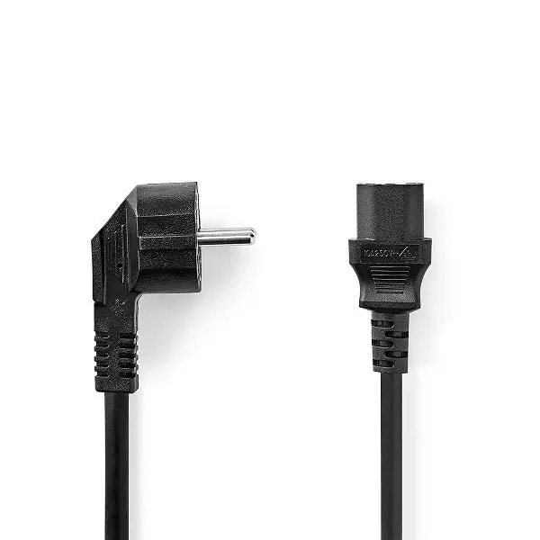 Nedis CEGL11075BK20 - Napájecí Kabel | Typ F Zástrčka | IEC-320-C1 | Úhlový | Úhlový | 2.00 m | Černá