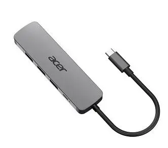 Acer 5IN1 Mini Dock statioType- C dongle, 1x HDMI (až 3840x2160@60hz), 3x USB 3.0 5Gbps ports, 1x Type-C up to 100W PD port (host)