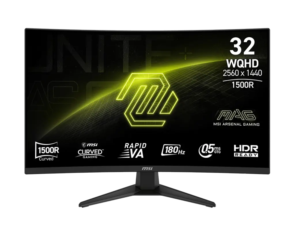 MSI MAG 321CQF E18 Gaming monitor 31,5" Rapid VA zakřivený /2560 x 1440/180Hz/0,5ms/2xHDMI/DP/černá