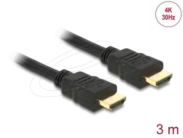 Delock Kabel High Speed HDMI with Ethernet – HDMI A samec > HDMI A samec 4K 3m