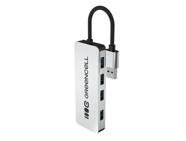 Green Cell USB-A 4v1 HUB (4×USB 3.0) – rychlý přenos 5 Gb/s, hliníkové pouzdro