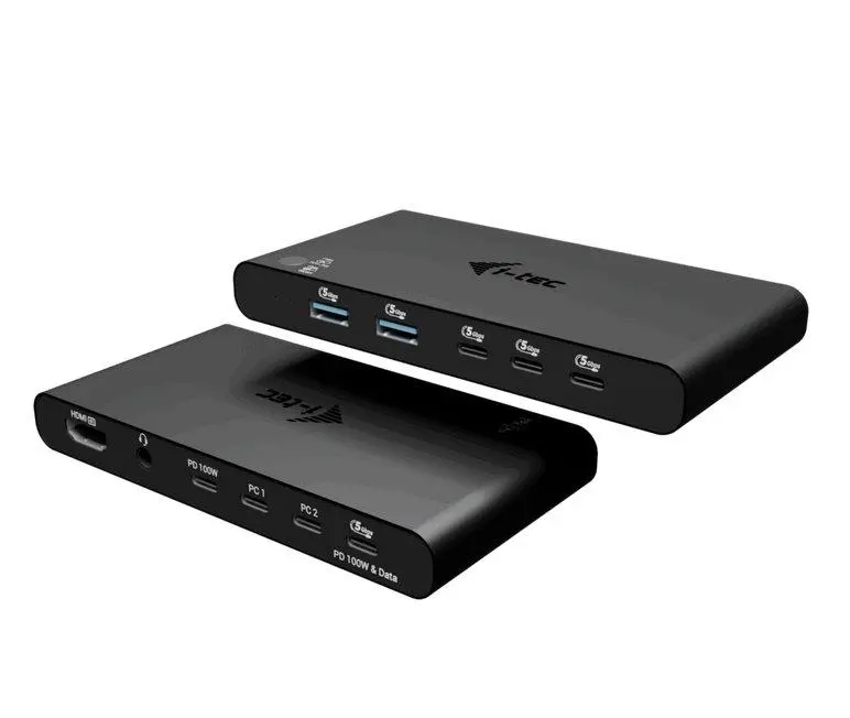 i-tec KVM Docking Station HDMI for 2 hosts, Power Delivery 2x 100W