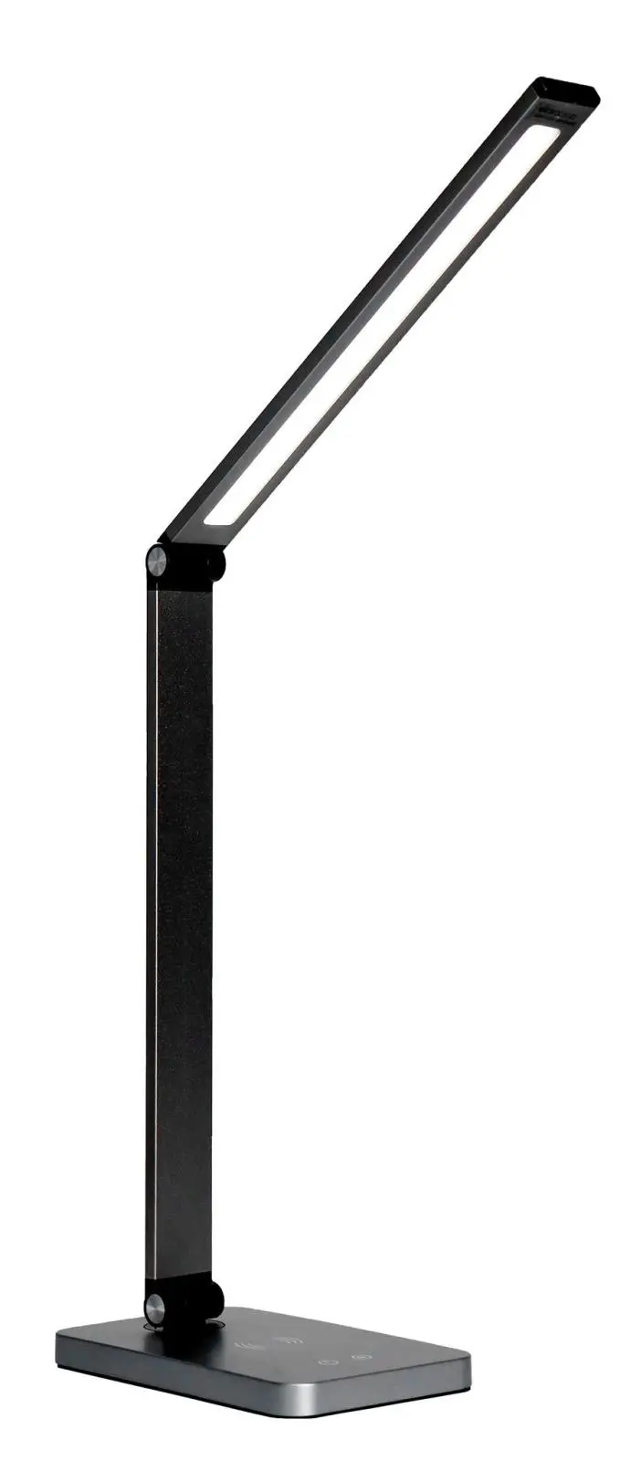 Platinet PDL888B stolní LED lampa 10W stmívatelná, bezdrátové nabíjení, USB port, černá