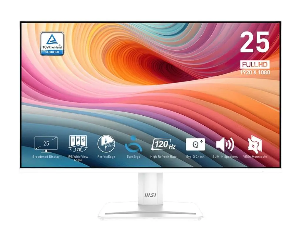 MSI Pro/MP251W E2/24,5"/IPS/FHD/120Hz/1ms/Bílá/2R