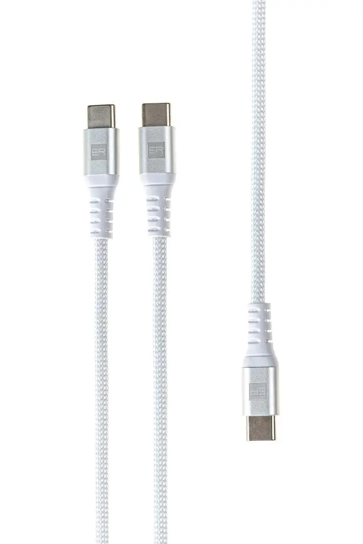 ER POWER Inteligentní kabel USB-C - 2x USB-C, 100 W, bílý