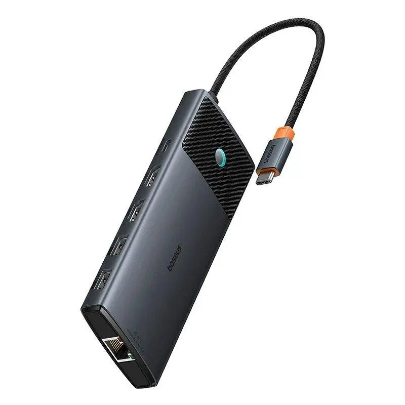 Baseus Metal Gleam II Series 10v1 USB-C HUB Dokovací Stanice Cosmic Black