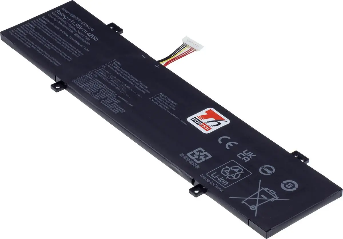 Baterie T6 Power pro Asus VivoBook Flip 14 TP412UA, TP412FA, 3640mAh, 42Wh, 3cell, Li-poly