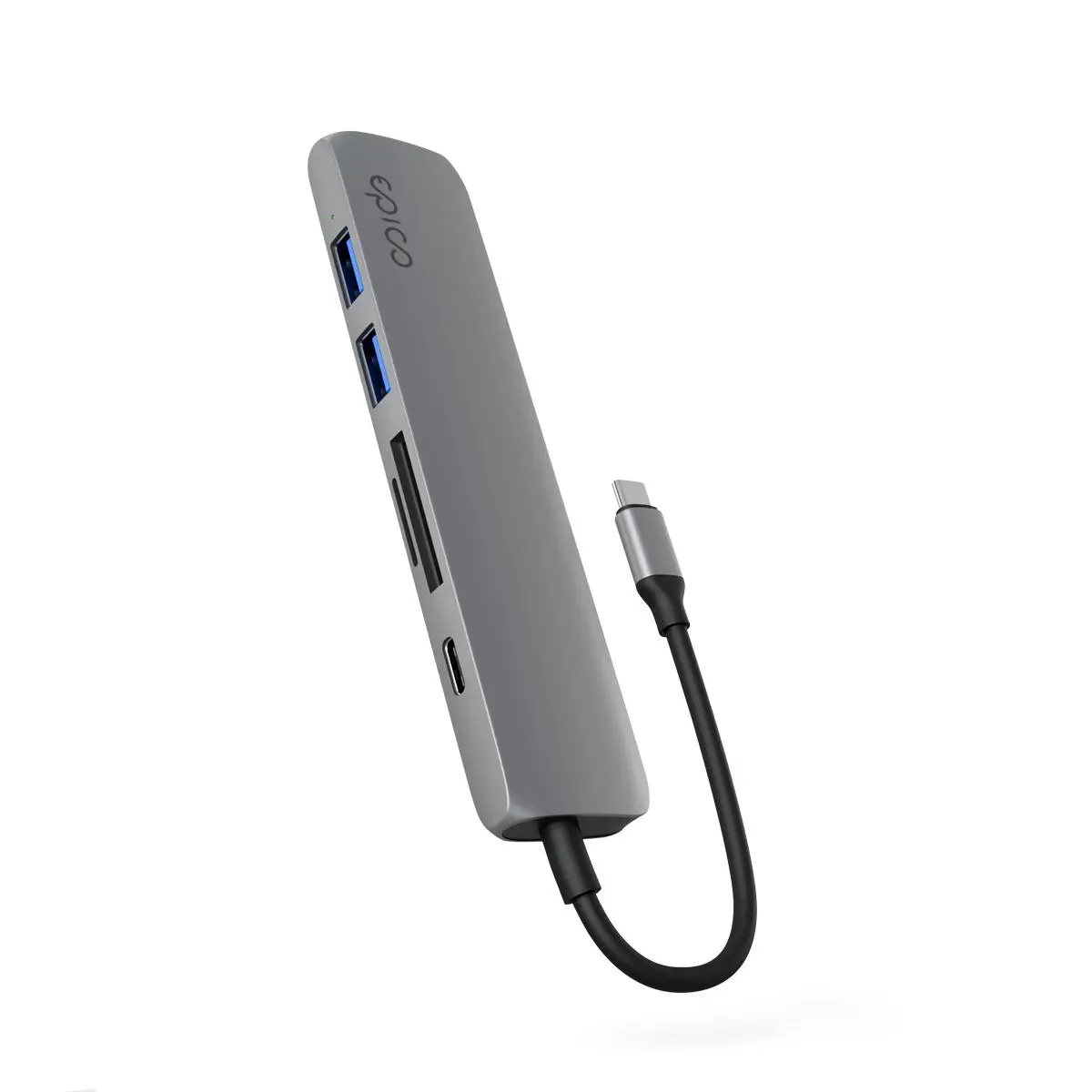 Hliníkový USB-C hub 6v1 Epico s podporou 8K – vesmírně šedý