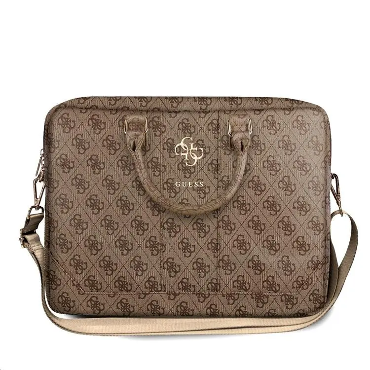 GUESS PU 4G Metal Logo Computer Bag 15-16" hnědá