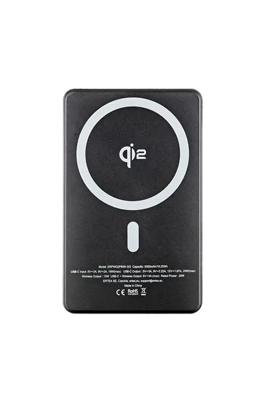 ER POWER Qi2 Dual PowerBank 5000mAh with USB-C - Space Gray