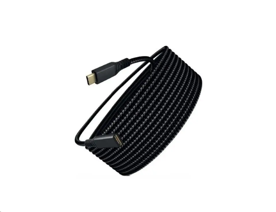 WG - Prodlužovací kabel USB-C (male) na USB-C (female), 2 metry, nylonový oplet, černá