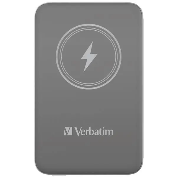VERBATIM Powerbanka Charge 'n' Go, Magnetická, 10000 mAh, USB-C, Šedá