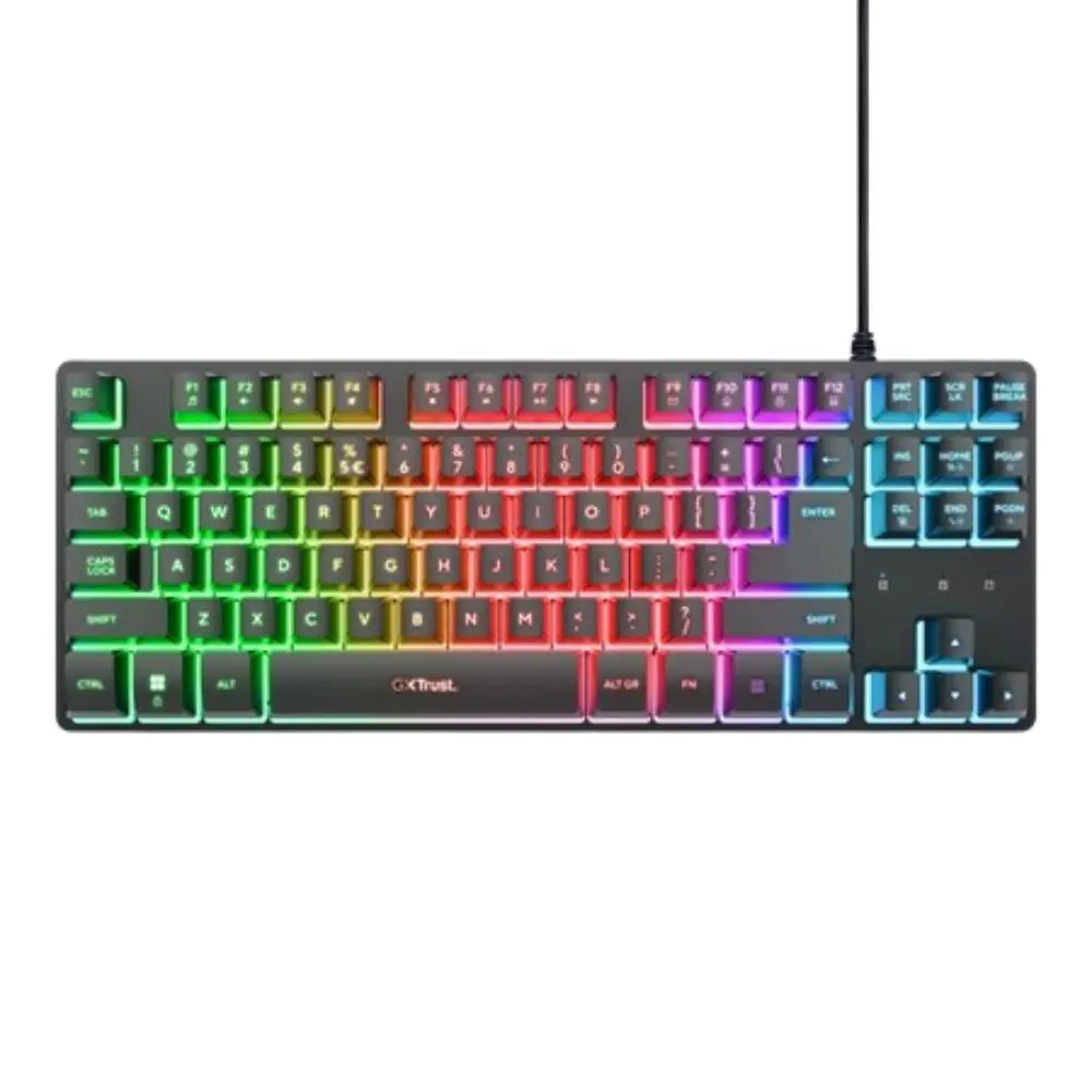 TRUST Klávesnice GXT 833 Thado, Membránová, USB, RGB, černá