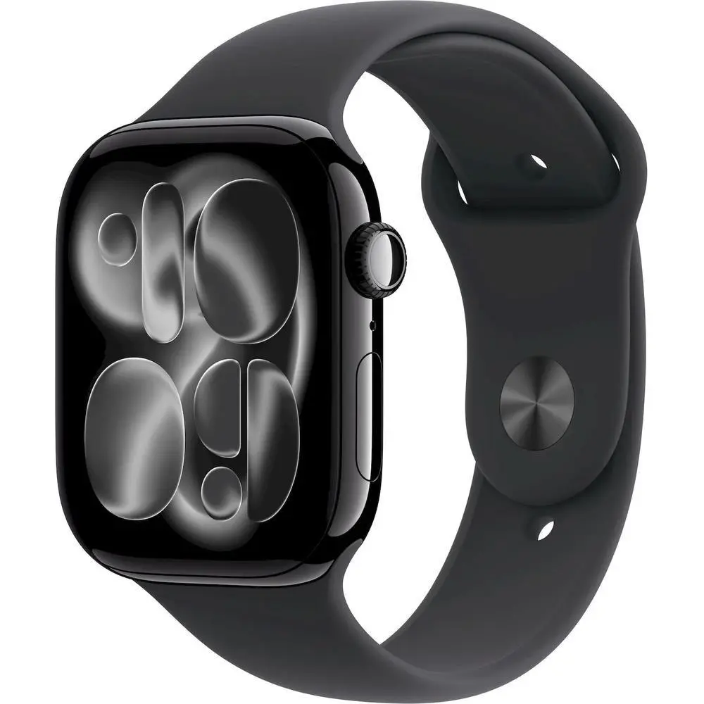 Apple Watch Series 11 GPS + Cellular 46mm Klavírně černý hliník s černým sportovním řemínkem - M/L