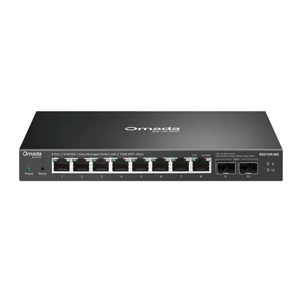TP-Link ES210X-M2 Omada 8portový 2.5G BASE-T Easy Managed switch se 2 sloty 10GE SFP+