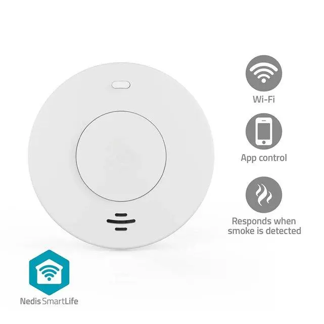 Nedis WIFIDS30WT SmartLife Detektor Kouře| Napájení z baterie | Životnost snímače: 10 Rok | 85 dB | Bílá