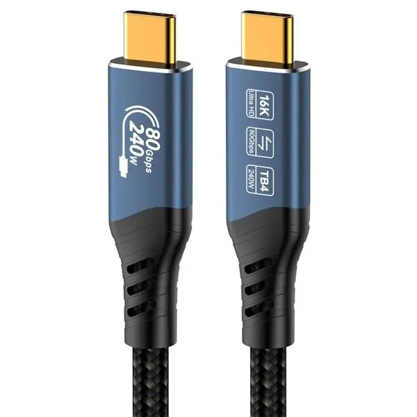 PremiumCord USB4 Version2.0 80Gbps 16K@60Hz 240W Thunderbolt 3 a 4 kabel 1m