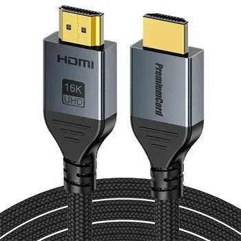 PremiumCord Ultra HD HDMI 2.2 kabel 16K@60Hz, 8K@240Hz, 4K@480Hz zlacené 1m
