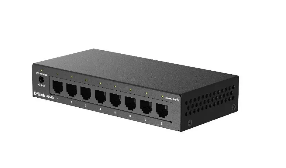 D-Link 5-Port Fast Ethernet Unmanaged Desktop Switch, DES-108/V