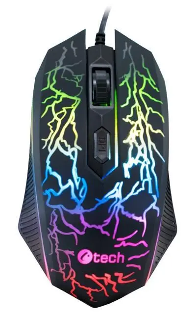 C-TECH Tychon/Herní/Optická/3 200 DPI/Drátová USB/Černá