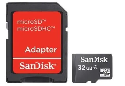 SanDisk microSDHC 32 GB Class 4 Memory Card + SD adaptér
