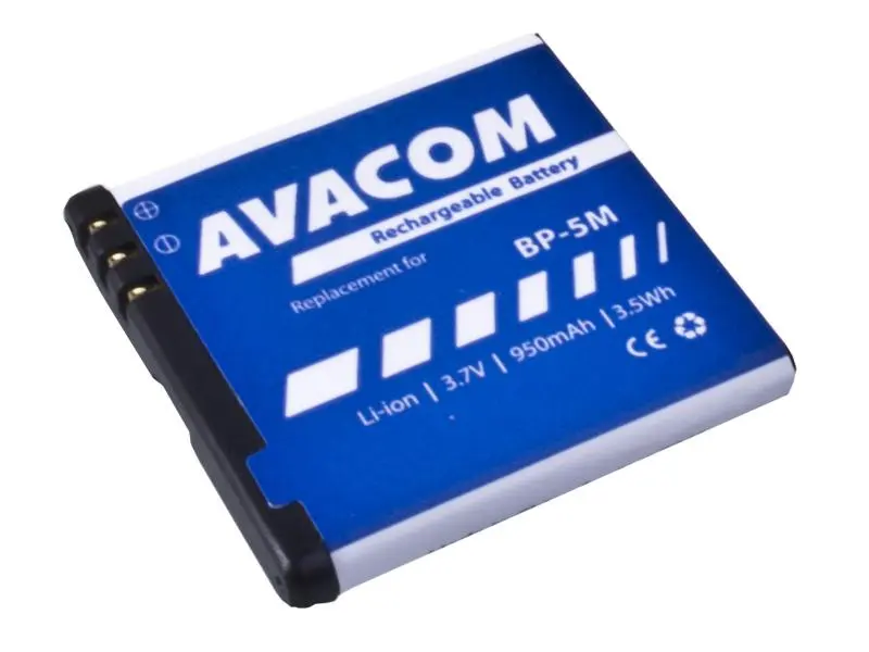 Baterie AVACOM GSNO-BP5M-S950A do mobilu Nokia N81, 6500 Slide Li-Ion 3,7V 950mAh (náhrada BP-5M), GSNO-BP5M-S950A - neoriginální