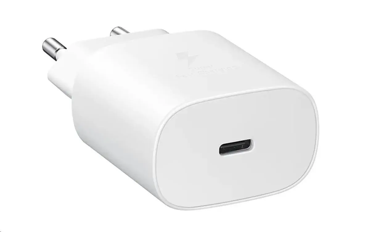 Samsung cestovní nabíječka EP-TA800XWE, Quickcharge 25W, kabel USB-C, bílá