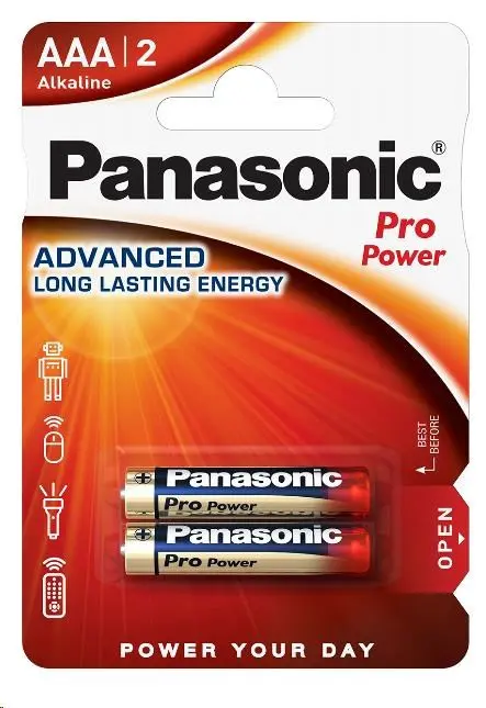 PANASONIC Alkalické baterie Pro Power LR03PPG/2BP AAA 1, 5V (Blistr 2ks)