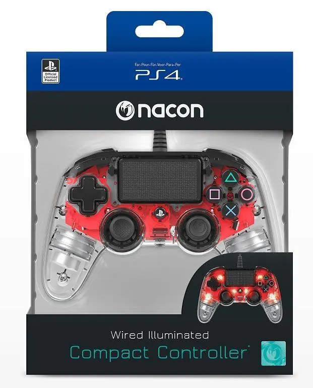Gamepad Nacon Compact Controller Clear Red (PS4)