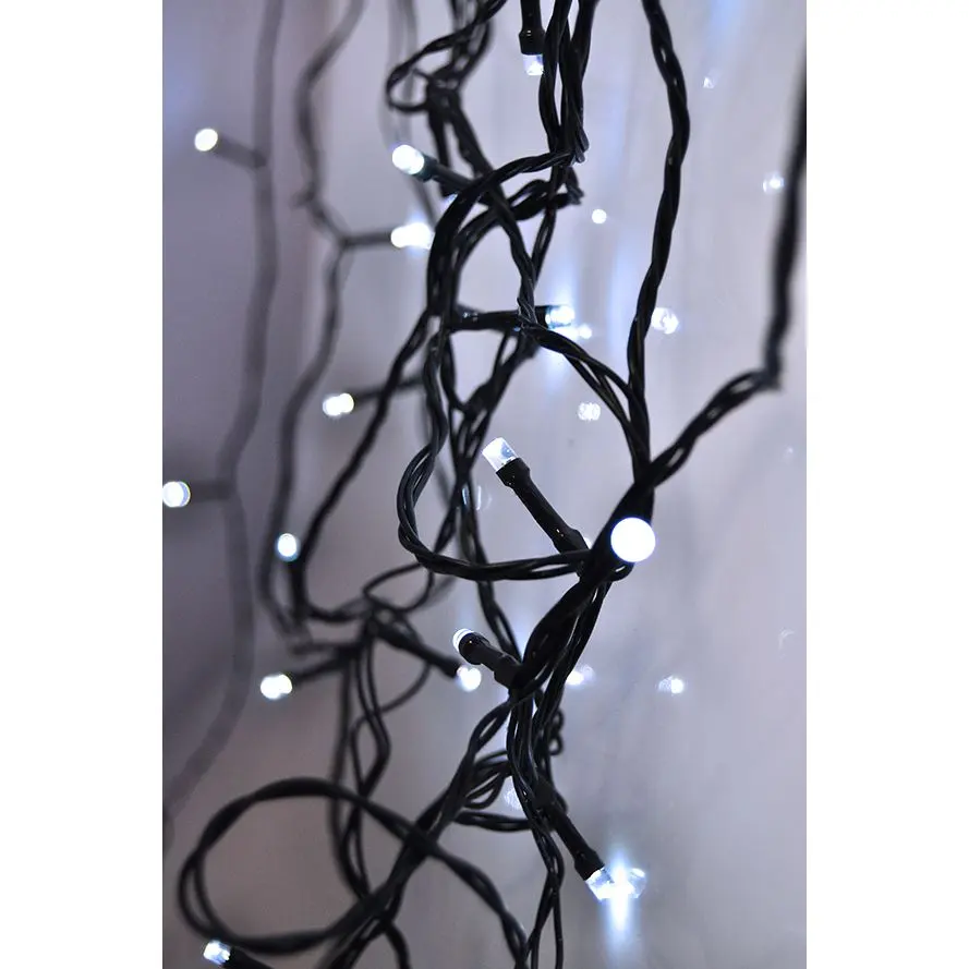 LED vánoční řetěz, 3 m, 20 LED, 3 x AA, bílé světlo, zelený kabel