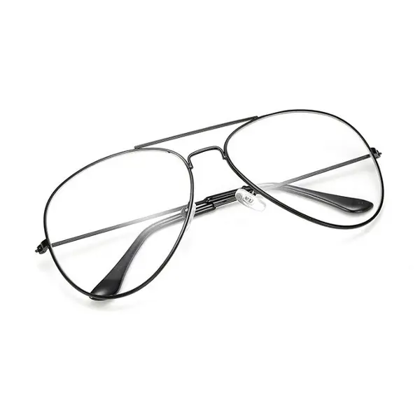 Černé čiré brýle pilotky “Aviator“
