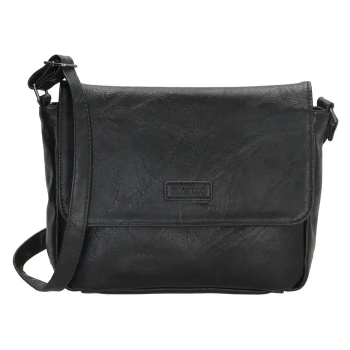 Černá kožená crossbody kabelka “Dunas“