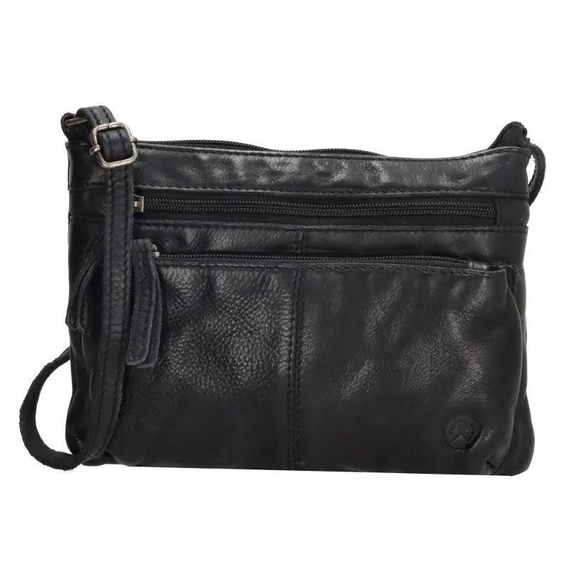 Černá kožená crossbody kabelka „Bonavitta“