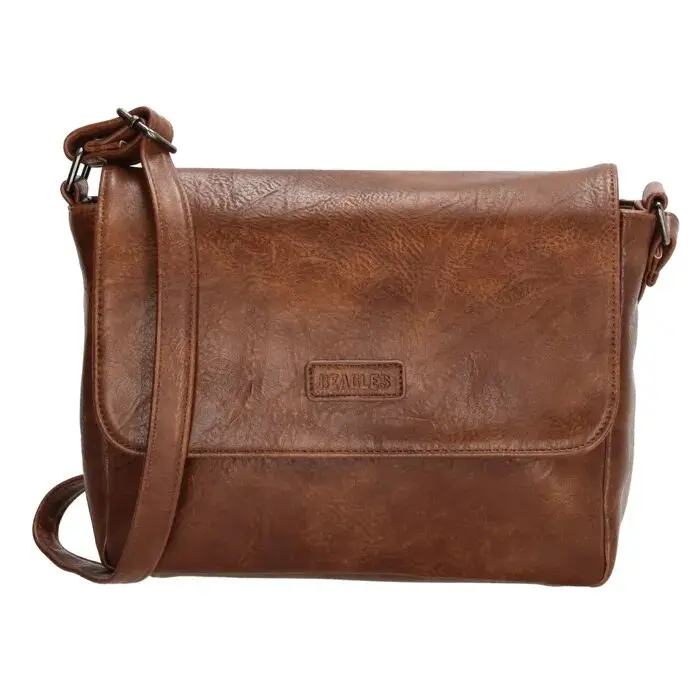Tmavě hnědá kožená crossbody kabelka “Dunas“