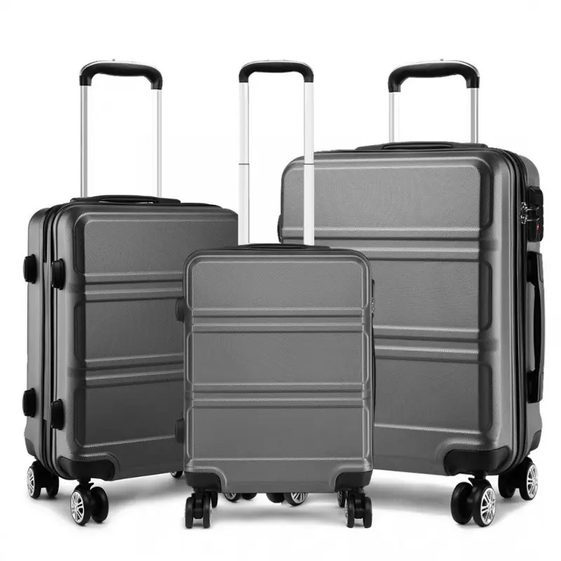 Šedá sada lehkých kufrů s TSA zámkem “Travelmania“ - vel. M, L, XL