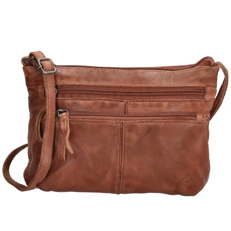 Hnědá kožená crossbody kabelka „Bonavitta“