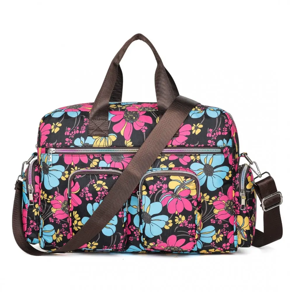 Růžová příruční taška do letadla “Flowers“ - vel. M