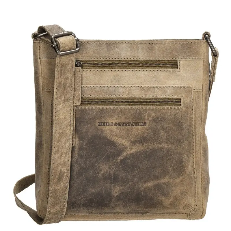 Šedá kožená crossbody kabelka „Anne“