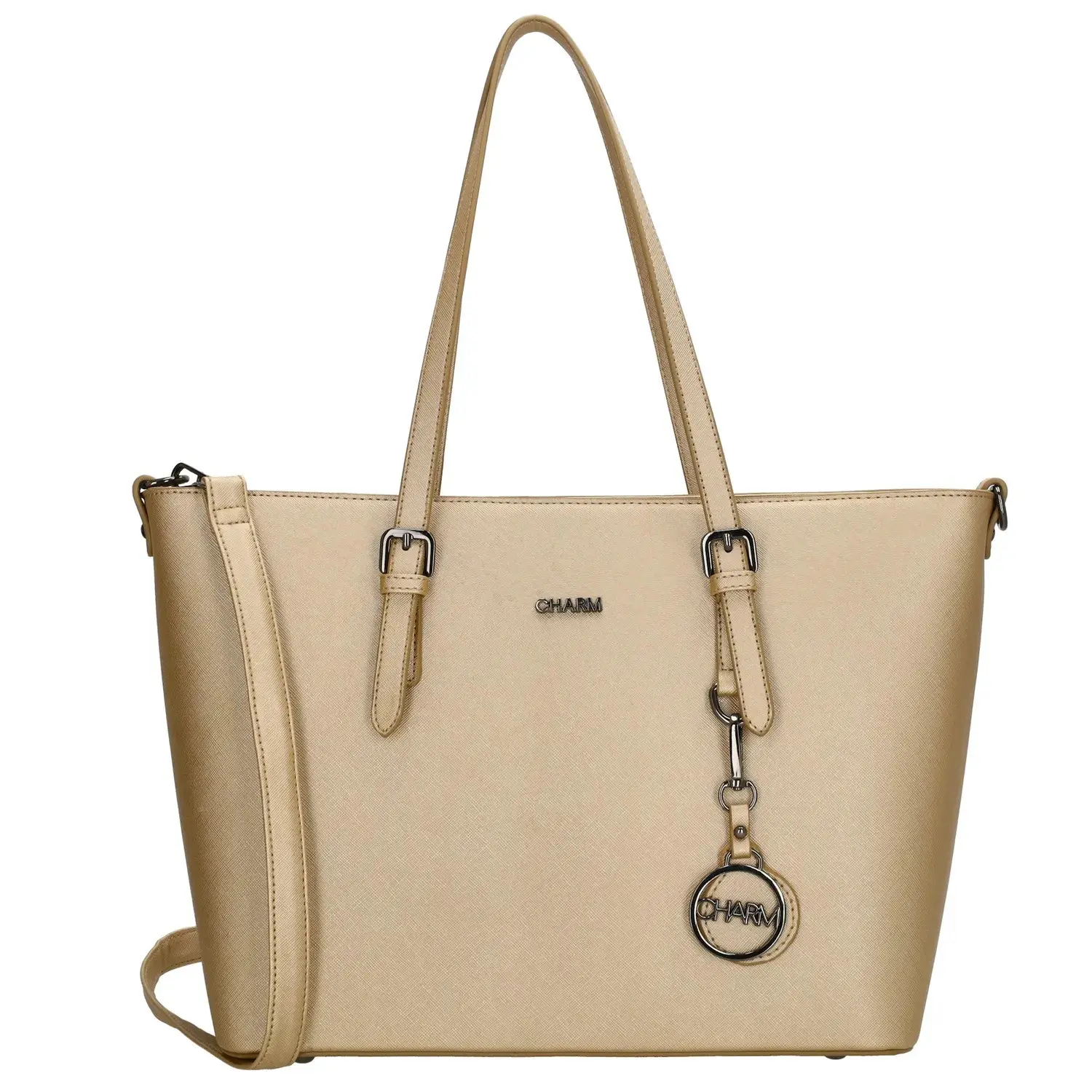Zlatá velká shopper kabelka přes rameno „Misty“