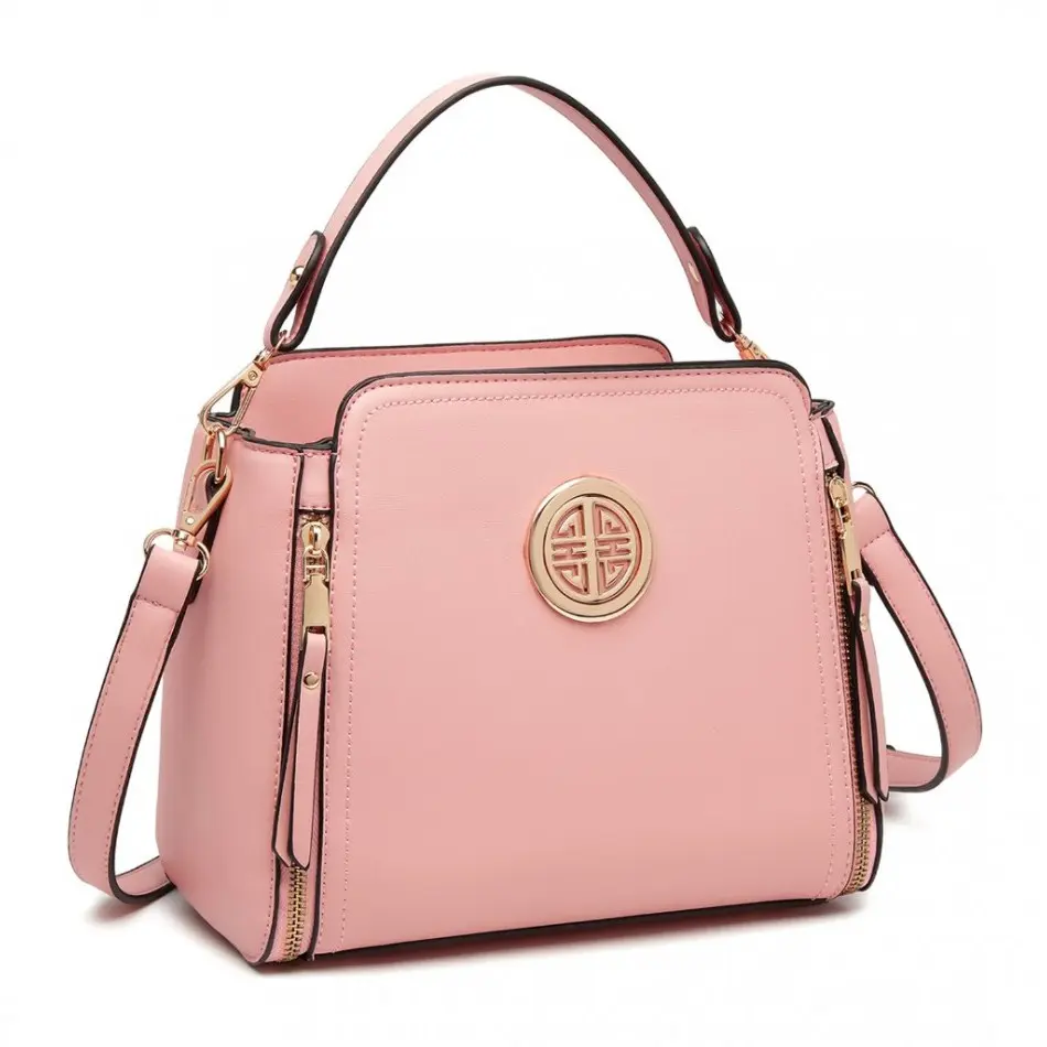 Růžová zdobená crossbody kabelka „Aura“
